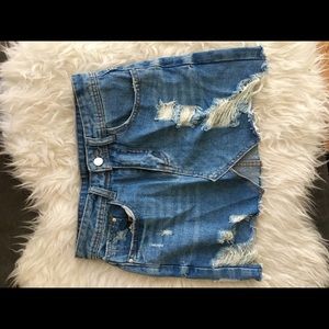 Denim mini skirt
